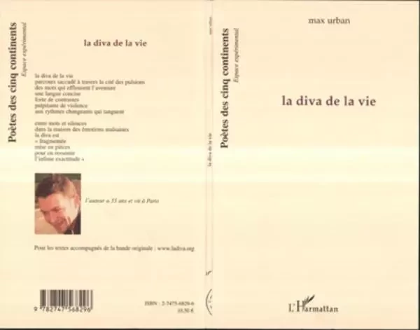 Diva de la vie - Max Urban - Editions L'Harmattan