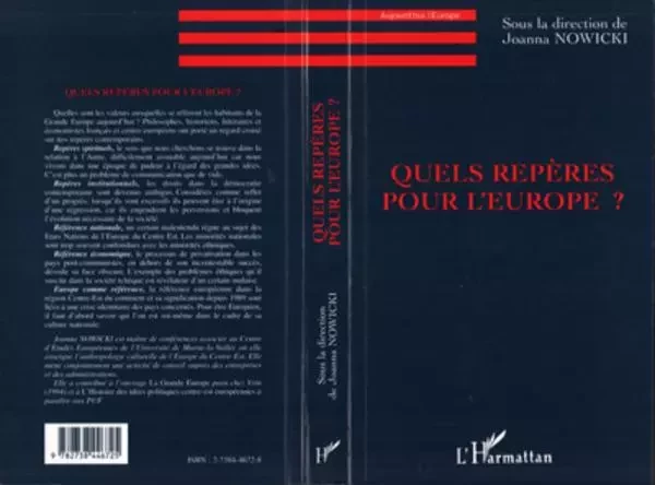 Quels repères pour l'Europe ? - Joanna Nowicki - Editions L'Harmattan