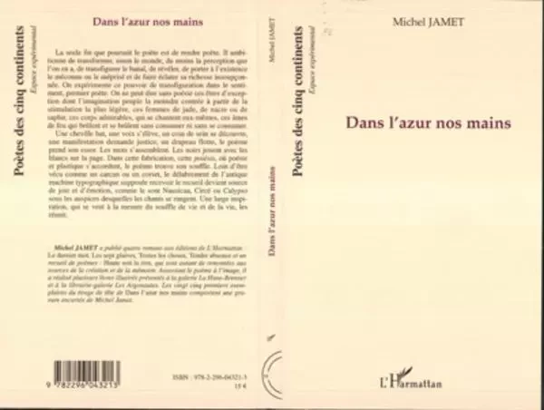 Dans l'azur de nos mains - Michel Jamet - Editions L'Harmattan