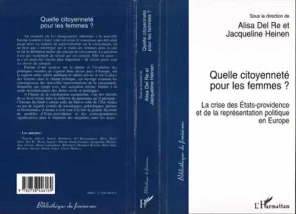 Quelle citoyenneté pour les femmes ? - Jacqueline Heinen, Alisa Del Re - Editions L'Harmattan