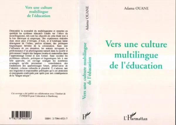 Vers une culture multilingue de l'éducation - Adama Ouane - Editions L'Harmattan