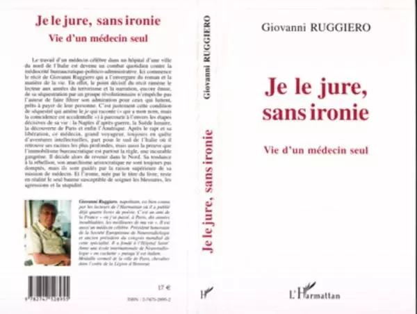 Je le jure, sans ironie - Giovanni Ruggiero - Editions L'Harmattan