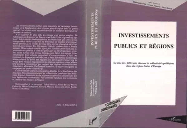 Investissements publics et régions - Gérard Marcou - Editions L'Harmattan