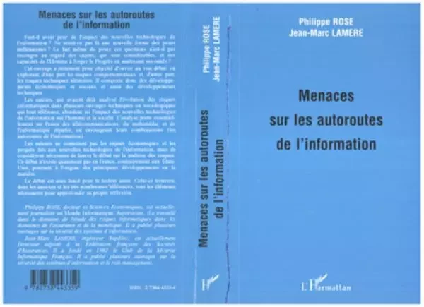 Menaces sur les autoroutes de l'information - Philippe Rosé - Editions L'Harmattan