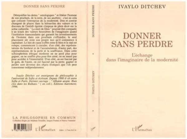 Donner sans perdre - Ivaylo Ditchev - Editions L'Harmattan