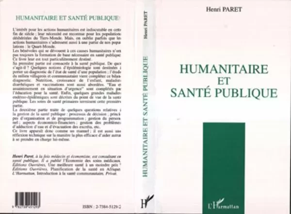 HUMANITAIRE ET SANTÉ PUBLIQUE - Henri Paret - Editions L'Harmattan