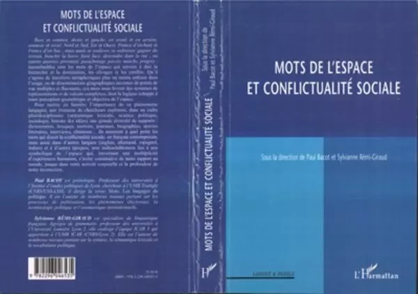 Mots de l'espace et conflictualité sociale - Paul Bacot - Editions L'Harmattan