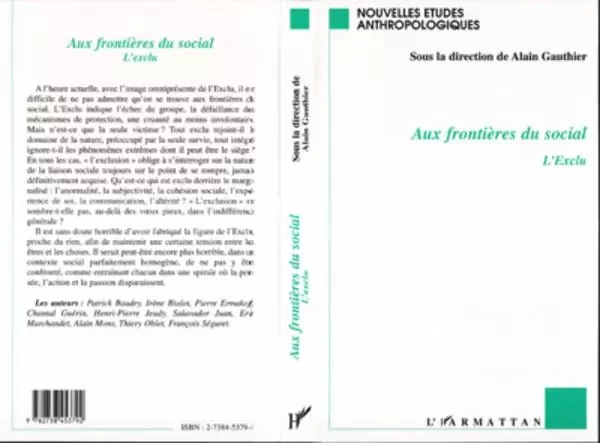 AUX FRONTIÈRES DU SOCIAL - Alain Gauthier - Editions L'Harmattan