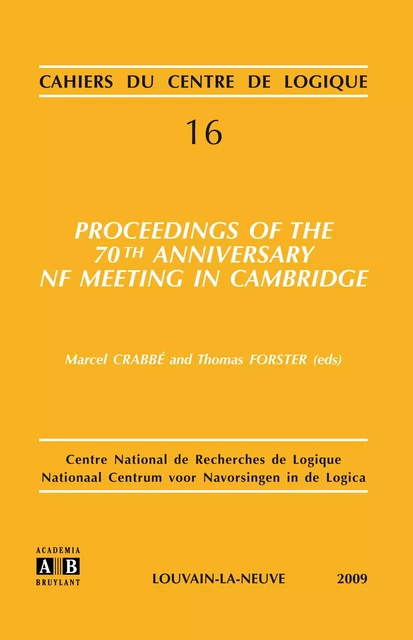 PROCEEDINGS OF THE 70TH ANNIVERSARY NF MEETING IN CAMBRIDGE -  - Academia