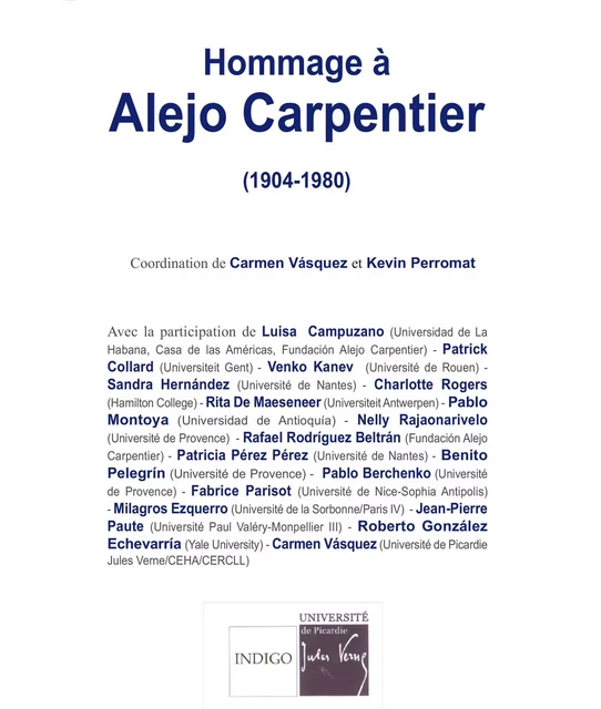 Hommage à Alejo Carpentier -  - Indigo - Côté femmes