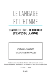 Les Tâches - problèmes en didactique des langues