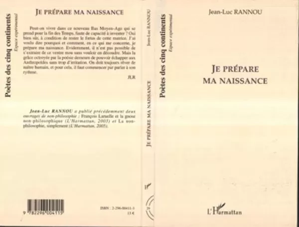 Je prépare ma naissance - Jean-Luc Rannou - Editions L'Harmattan