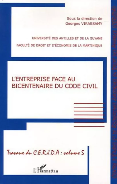 L'entreprise face au bicentenaire du Code civil - Georges Virassamy - Editions L'Harmattan