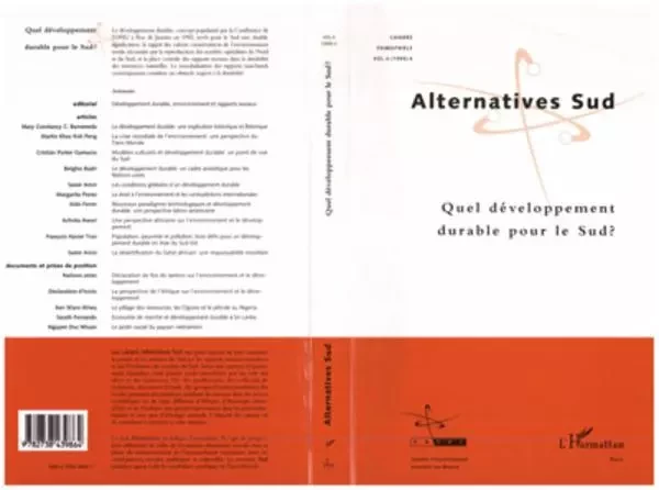 Quel développement durable pour le Sud ? - François Houtart - Editions L'Harmattan