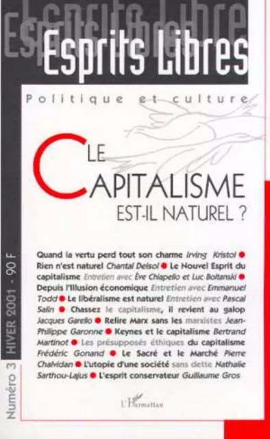 LE CAPITALISME EST-IL NATUREL ? -  - Editions L'Harmattan