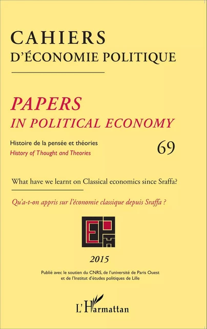 Cahiers d'économie politique 69 -  - Editions L'Harmattan