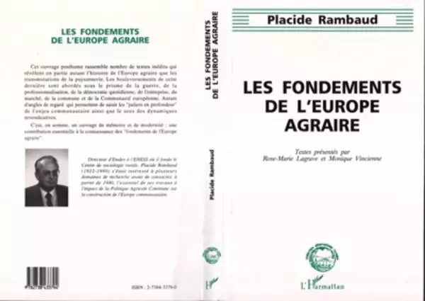 Les fondements de l'Europe agraire - Placide Rambaud - Editions L'Harmattan