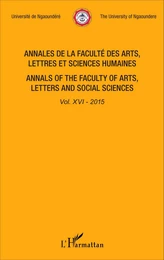 Annales de la faculté des arts, lettres et sciences humaines Vol XVI - 2015