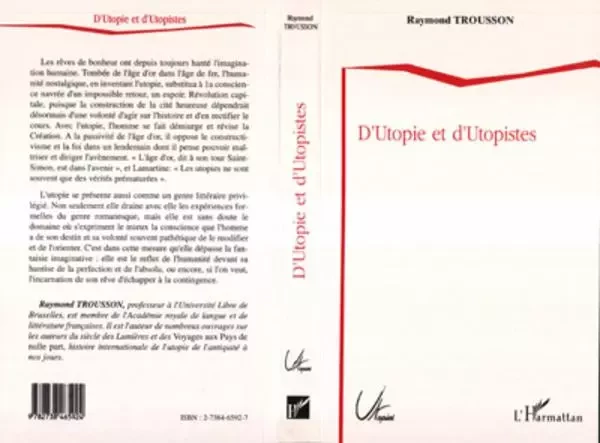 D'utopie et d'utopistes - Raymond Trousson - Editions L'Harmattan