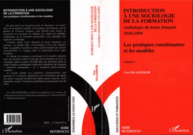 Introduction à une Sociologie de la Formation - Yves Palazzeschi - Editions L'Harmattan