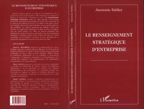 Le renseignement stratégique d'entreprise - Anastasie Sablier - Editions L'Harmattan