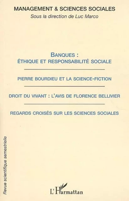 Banques : éthique et responsabilité sociale - Luc Marco - Editions L'Harmattan