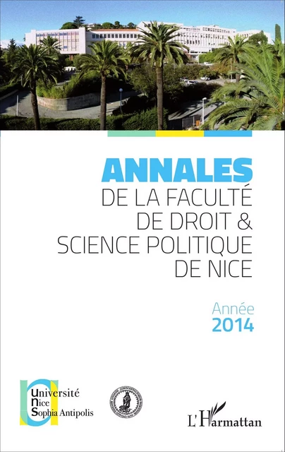 Annales de la faculté de droit et science politique de Nice -  - Editions L'Harmattan