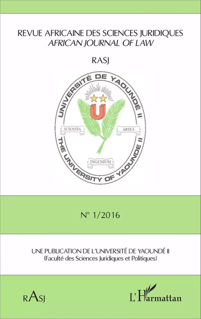 Revue africaine des sciences juridiques N° 1/2016 -  - Editions L'Harmattan