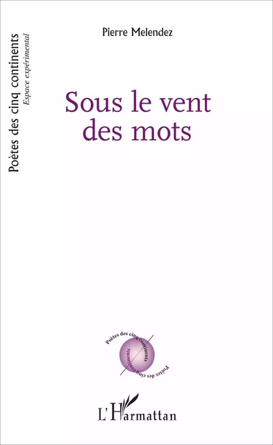 Sous le vent des mots - Pierre Melendez - Editions L'Harmattan