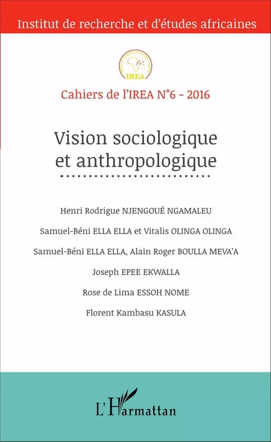 Vision sociologique et anthropologique -  - Editions L'Harmattan