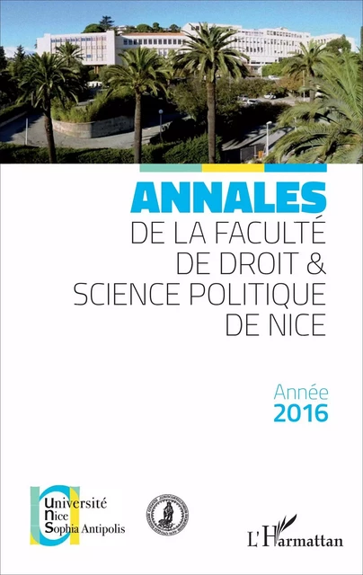 Annales de la faculté de Droit et Science politique de Nice - Yves Strickler - Editions L'Harmattan