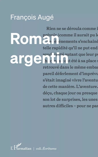 Roman argentin - François Augé - Editions L'Harmattan