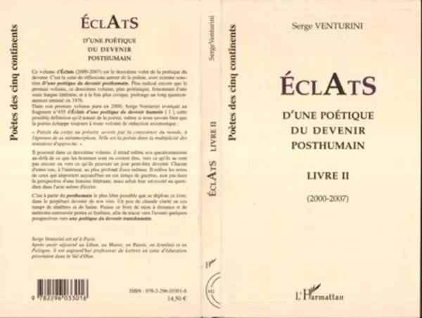 Eclats - Serge Venturini - Editions L'Harmattan