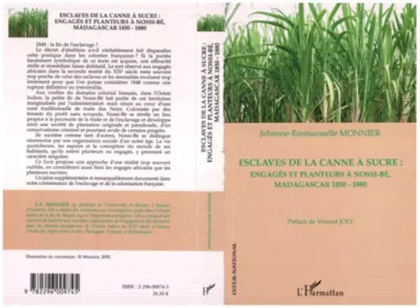 Esclaves de la canne à sucre - Jehanne-Emmanuelle Monnier - Editions L'Harmattan