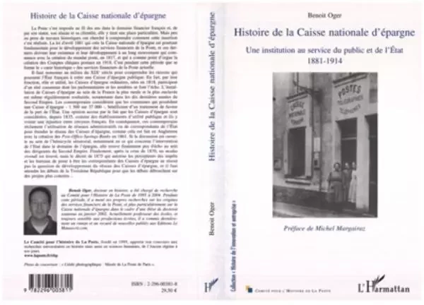 Histoire de la Caisse nationale d'épargne - Benoit Oger - Editions L'Harmattan