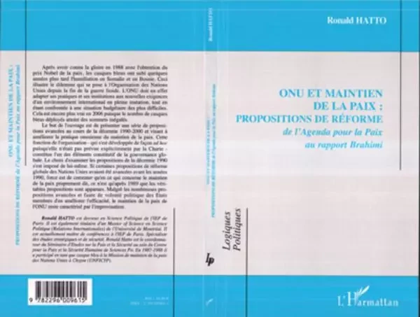 ONU et maintien de la paix : propositions de réforme - Ronald Hatto - Editions L'Harmattan