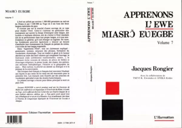 Apprenons l'ewe - Jacques Rongier - Editions L'Harmattan