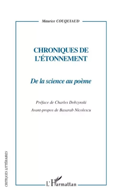 Chroniques de l'étonnement - Maurice Couquiaud - Editions L'Harmattan