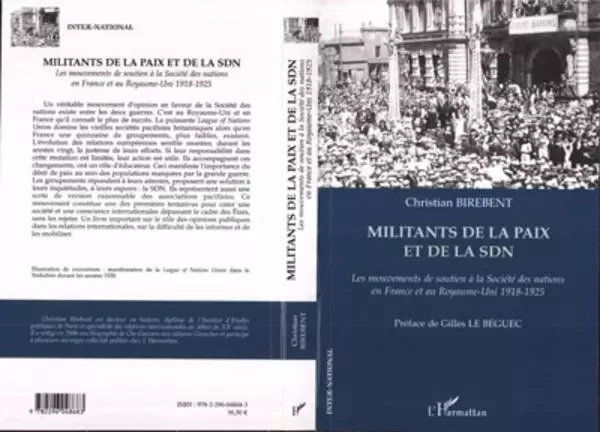 Militants de la paix et de la SDN - Christian Birebent - Editions L'Harmattan