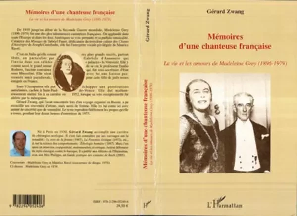 Mémoires d'une chanteuse française - Gérard Zwang - Editions L'Harmattan