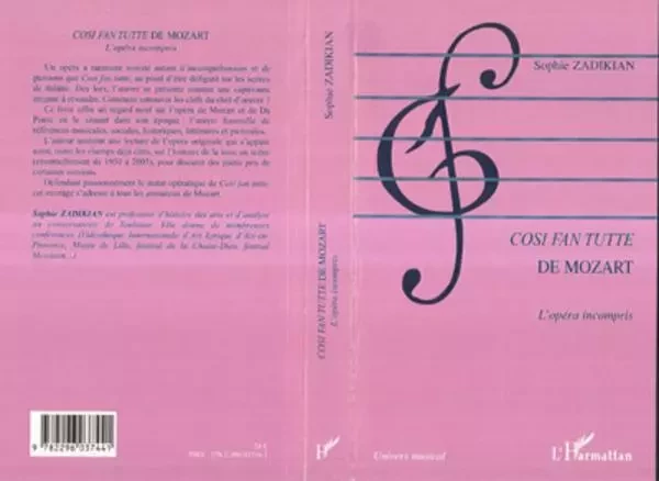 Cosi fan tutte de Mozart - Sophie Zadikian - Editions L'Harmattan