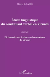 Etude linguistique du constituant verbal en kirundi