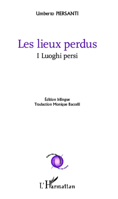 Les lieux perdus - Umberto Piersanti - Editions L'Harmattan