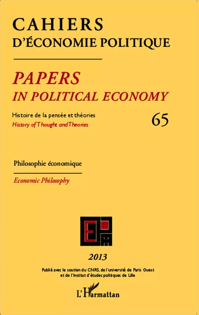 Cahiers d'économie politique -  - Editions L'Harmattan