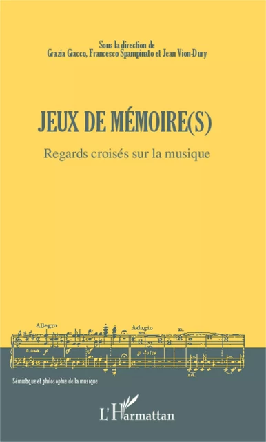 Jeux de mémoire(s) - Grazia Giacco, Jean Vion-Dury, Francesco Spampinato - Editions L'Harmattan