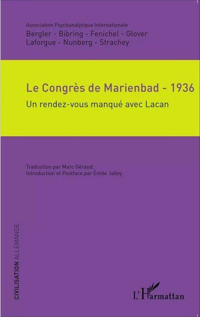 Le Congrès de Marienbad - 1936 - Emile Jalley - Editions L'Harmattan