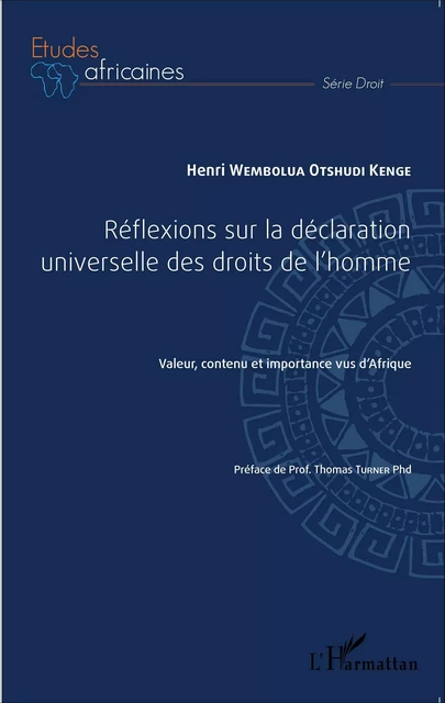 Réflexions sur la déclaration universelle des droits de l'homme - Henri Wembolua Otshudi Kenge - Editions L'Harmattan