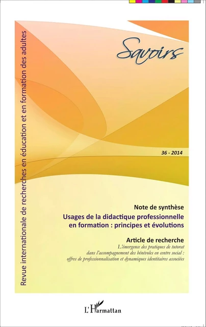 Usages de la didactique professionnelle en formation : principes et évolutions - Florence Bourgoin, Claire Tourmen - Editions L'Harmattan