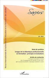 Usages de la didactique professionnelle en formation : principes et évolutions