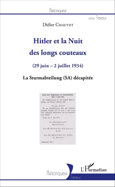 Hitler et la Nuit des longs couteaux - Didier Chauvet - Editions L'Harmattan